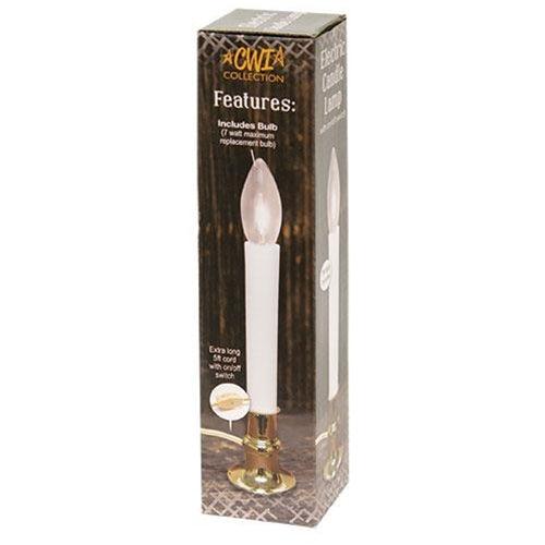 White Electric Candle Lamp on Brass Base 7 - The Fox Decor