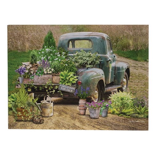 Garden Market Truck Canvas Print - The Fox Decor