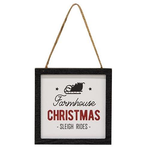 Farmhouse Christmas Sleigh Rides Framed Ornament - The Fox Decor