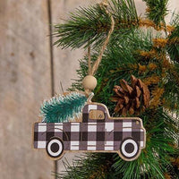 Black & White Buffalo Check Truck Ornament - The Fox Decor