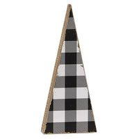 3 Set Black & White Buffalo Check Wooden Trees - The Fox Decor
