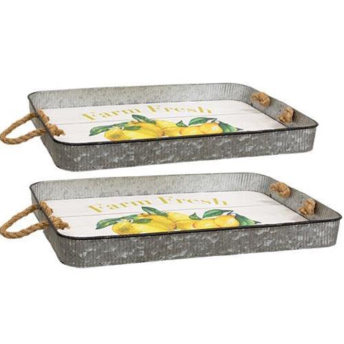 2 Set Farm Fresh Lemonade Trays - The Fox Decor