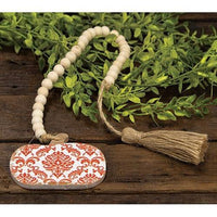 Orange Damascus Print Beaded Pumpkin Strand - The Fox Decor