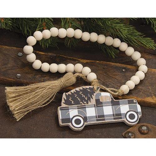 Black Buffalo Check Truck Beaded Strand - The Fox Decor
