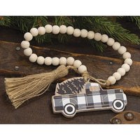 Black Buffalo Check Truck Beaded Strand - The Fox Decor