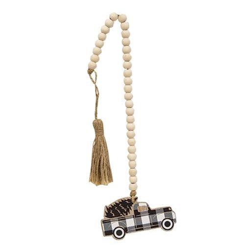 Black Buffalo Check Truck Beaded Strand - The Fox Decor