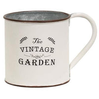 White Metal Vintage Garden Mug - The Fox Decor