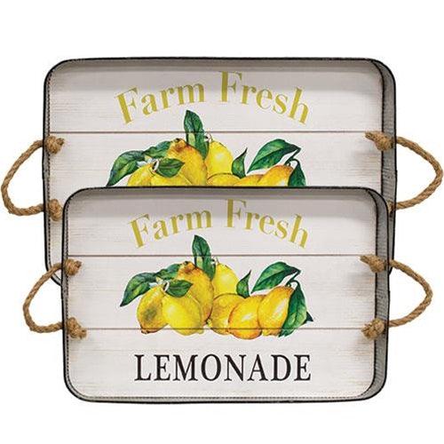 2 Set Farm Fresh Lemonade Trays - The Fox Decor