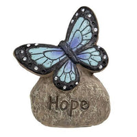 Resin Butterfly Messenger Stone 3 Asstd - The Fox Decor