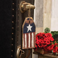 Rustic Wood American Flag Tag - The Fox Decor