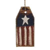 Rustic Wood American Flag Tag - The Fox Decor