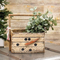 Rustic Lath Snowman Tote - The Fox Decor