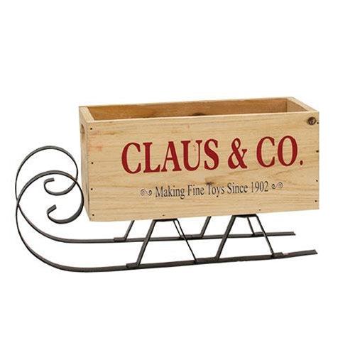 Clause & Co Wood Sleigh - The Fox Decor