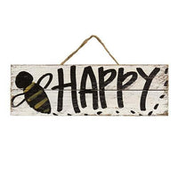 Skinny Lath Bee Happy Kind Hanging Sign 2 Asstd - The Fox Decor