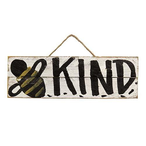 Skinny Lath Bee Happy Kind Hanging Sign 2 Asstd - The Fox Decor