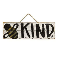 Skinny Lath Bee Happy Kind Hanging Sign 2 Asstd - The Fox Decor