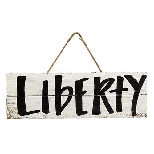 Skinny Distressed Lath Hanging Americana Sign 3 Asstd - The Fox Decor