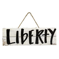 Skinny Distressed Lath Hanging Americana Sign 3 Asstd - The Fox Decor