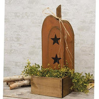Rustic Wood Two-Star Layered Pumpkin Planter - The Fox Decor