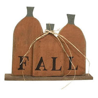 Rustic Wood Fall Pumpkin Patch on Base 3 Asstd - The Fox Decor