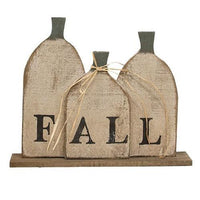 Rustic Wood Fall Pumpkin Patch on Base 3 Asstd - The Fox Decor