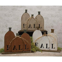Rustic Wood Fall Pumpkin Patch on Base 3 Asstd - The Fox Decor