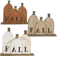Rustic Wood Fall Pumpkin Patch on Base 3 Asstd - The Fox Decor