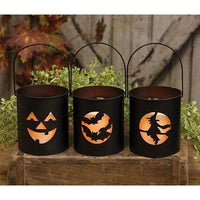 Metal Halloween LED Timer Luminary 3 Asstd - The Fox Decor