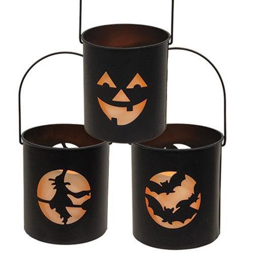 Metal Halloween LED Timer Luminary 3 Asstd - The Fox Decor