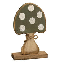 Rustic Wood Mushroom on Base 4 Asstd - The Fox Decor