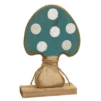 Rustic Wood Mushroom on Base 4 Asstd - The Fox Decor
