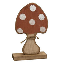 Rustic Wood Mushroom on Base 4 Asstd - The Fox Decor
