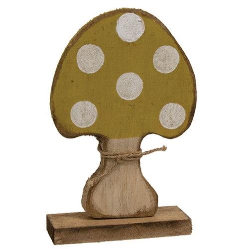 Rustic Wood Mushroom on Base 4 Asstd - The Fox Decor