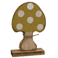 Rustic Wood Mushroom on Base 4 Asstd - The Fox Decor