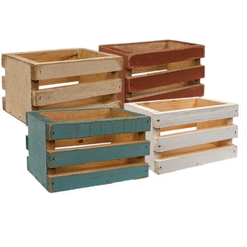 Rustic Wood Spring Crate 4 Asstd - The Fox Decor