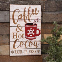 Coffee & Hot Cocoa Slat Look Sign - The Fox Decor