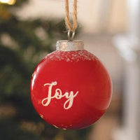 Red Ceramic Ornament Joy - The Fox Decor