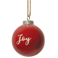 Red Ceramic Ornament Joy - The Fox Decor