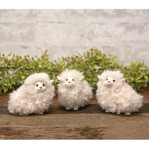 3 Set Mini Handcrafted Fuzzy Sheep - The Fox Decor