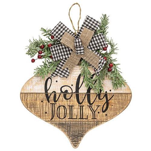 Slat Wood Christmas Ornament Sign 3 Asstd - The Fox Decor