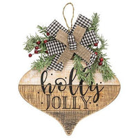 Slat Wood Christmas Ornament Sign 3 Asstd - The Fox Decor