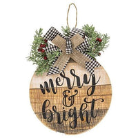 Slat Wood Christmas Ornament Sign 3 Asstd - The Fox Decor