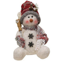 Plush Sitting Snowman 11H 3 Asstd - The Fox Decor