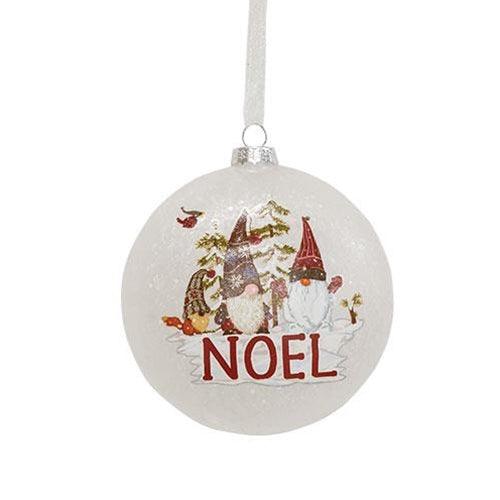 Frosted Glass Gnome Bulb Ornament 3 Asstd - The Fox Decor