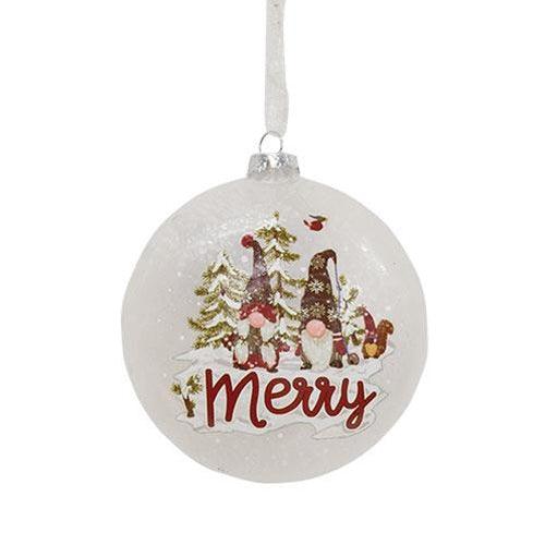 Frosted Glass Gnome Bulb Ornament 3 Asstd - The Fox Decor