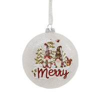 Frosted Glass Gnome Bulb Ornament 3 Asstd - The Fox Decor
