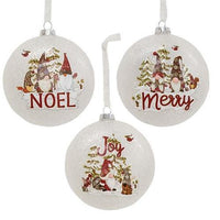Frosted Glass Gnome Bulb Ornament 3 Asstd - The Fox Decor