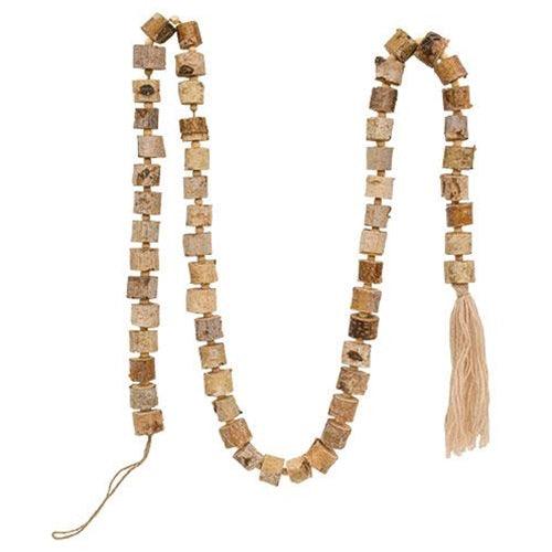 Natural Birch Bead Garland - The Fox Decor