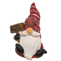 Resin Noel Joy Gnome w Cardinal Friend 2 Asstd - The Fox Decor