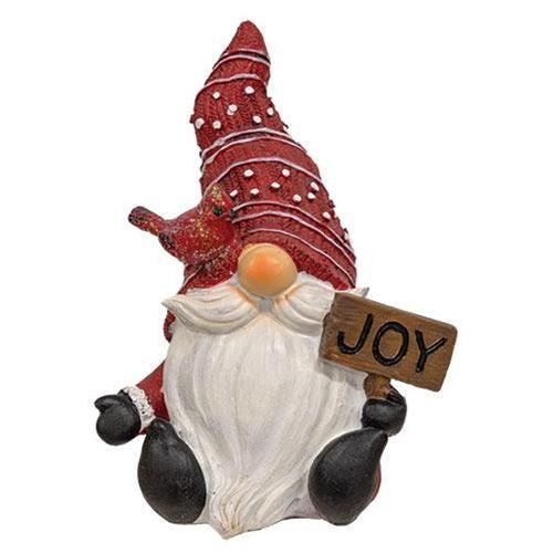 Resin Noel Joy Gnome w Cardinal Friend 2 Asstd - The Fox Decor